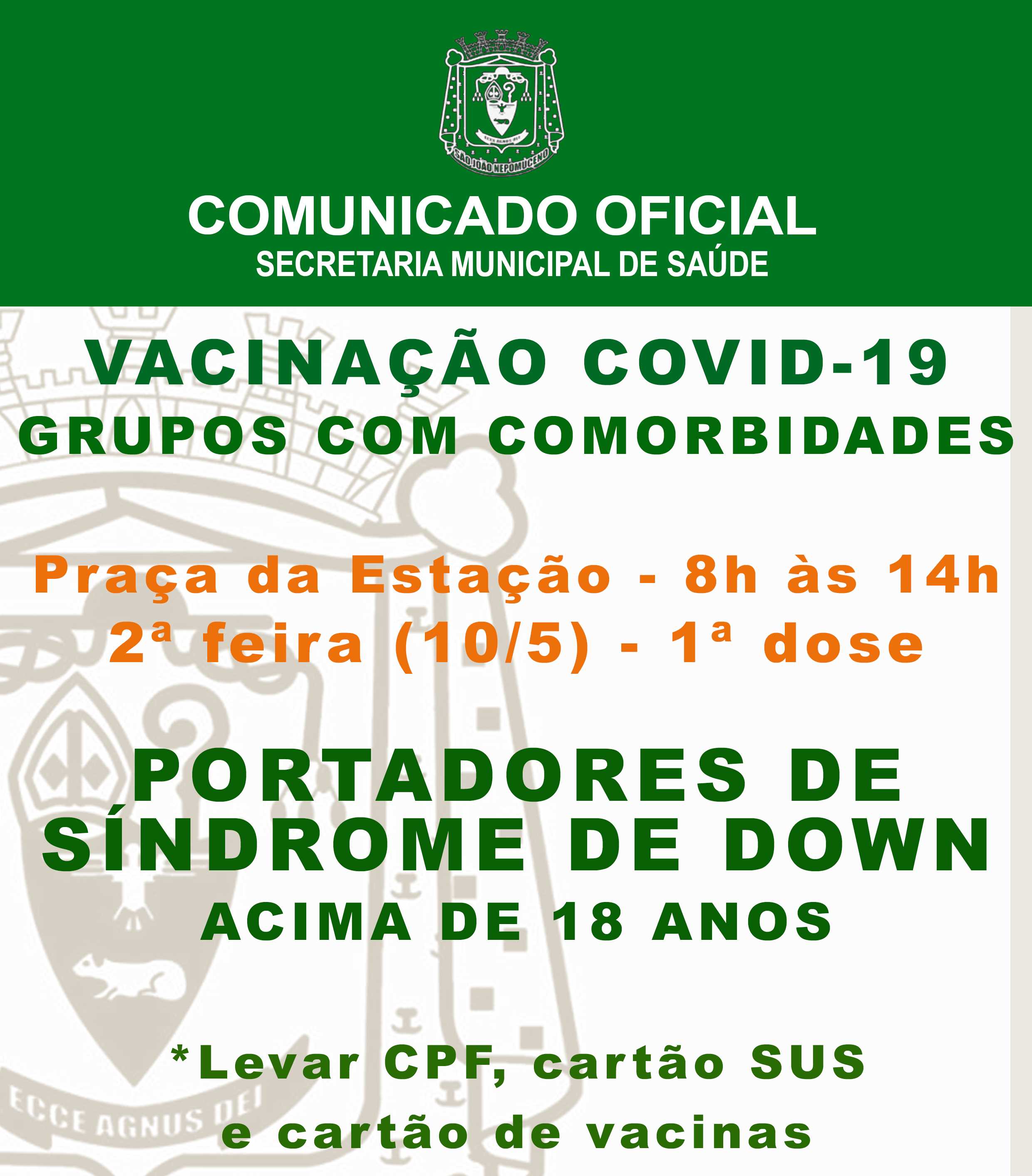 Prefeitura Municipal de São João Nepomuceno Vacinação COVID 19